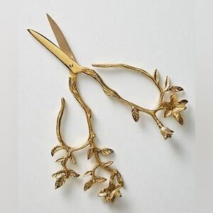 Anthropologie brass floral scissors
